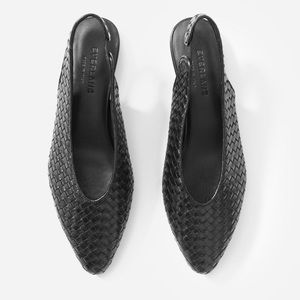 Everlane The V Slingback - Woven Black US 9